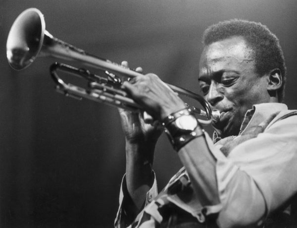 American jazz musician and composer Miles Davis (1926 - 1991) playing the trumpet.
