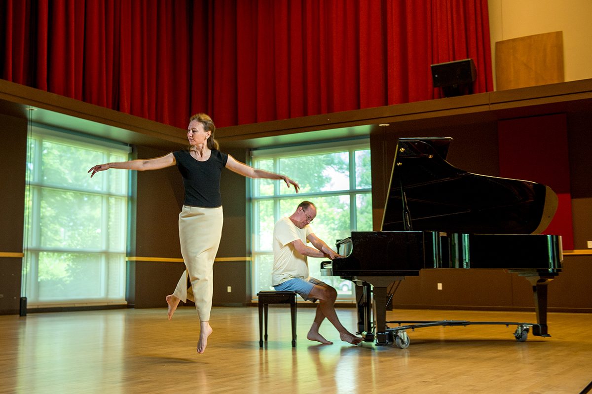 Dr. Bonnie Jacobi and Fritz Anders demonstrating for the Dalcroze workshop
