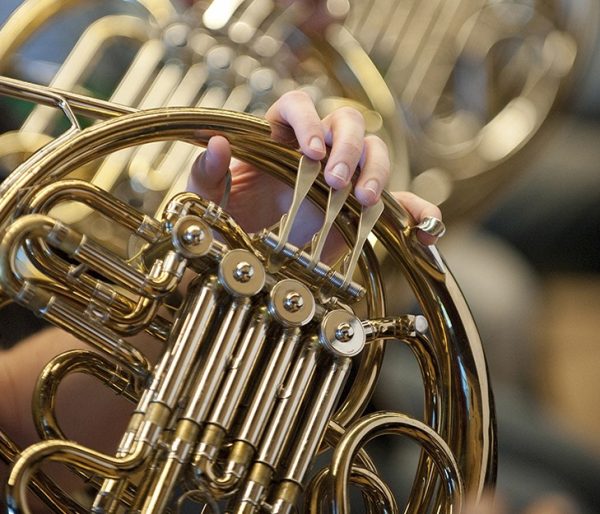 Pictured Close Up of French Horn