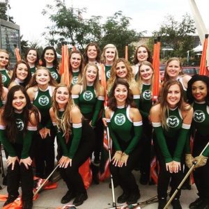 CSU Marching Band Colorguard members group photo