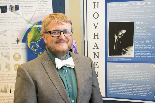 Michael Bowles pictured at Graduate Student Showcase