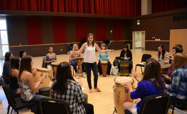 Music Therapy drum circle pictured