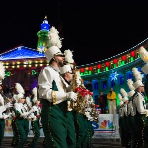 CSU Marching Band pictured in the 2016 Parade of Lights parade