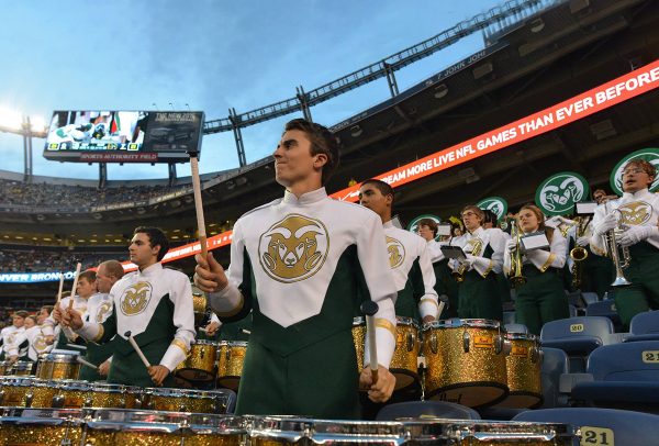 Anthony Lederhos pictured performing with CSU Marching Band