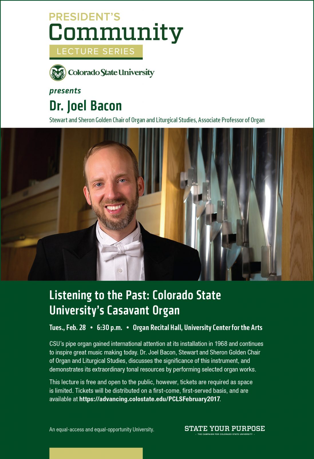 President's Community Lecture Series Presents Dr. Joel Bacon, Organ