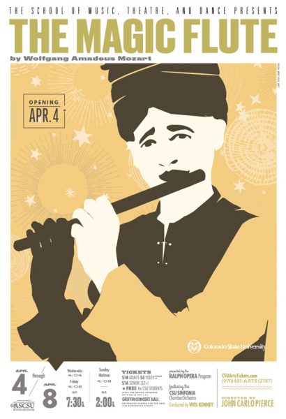 A poster for the Spring 2018 production of The Magic Flute