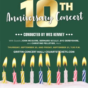 University Symphony Orchestra UCA 10th Anniversary concert promotional poster