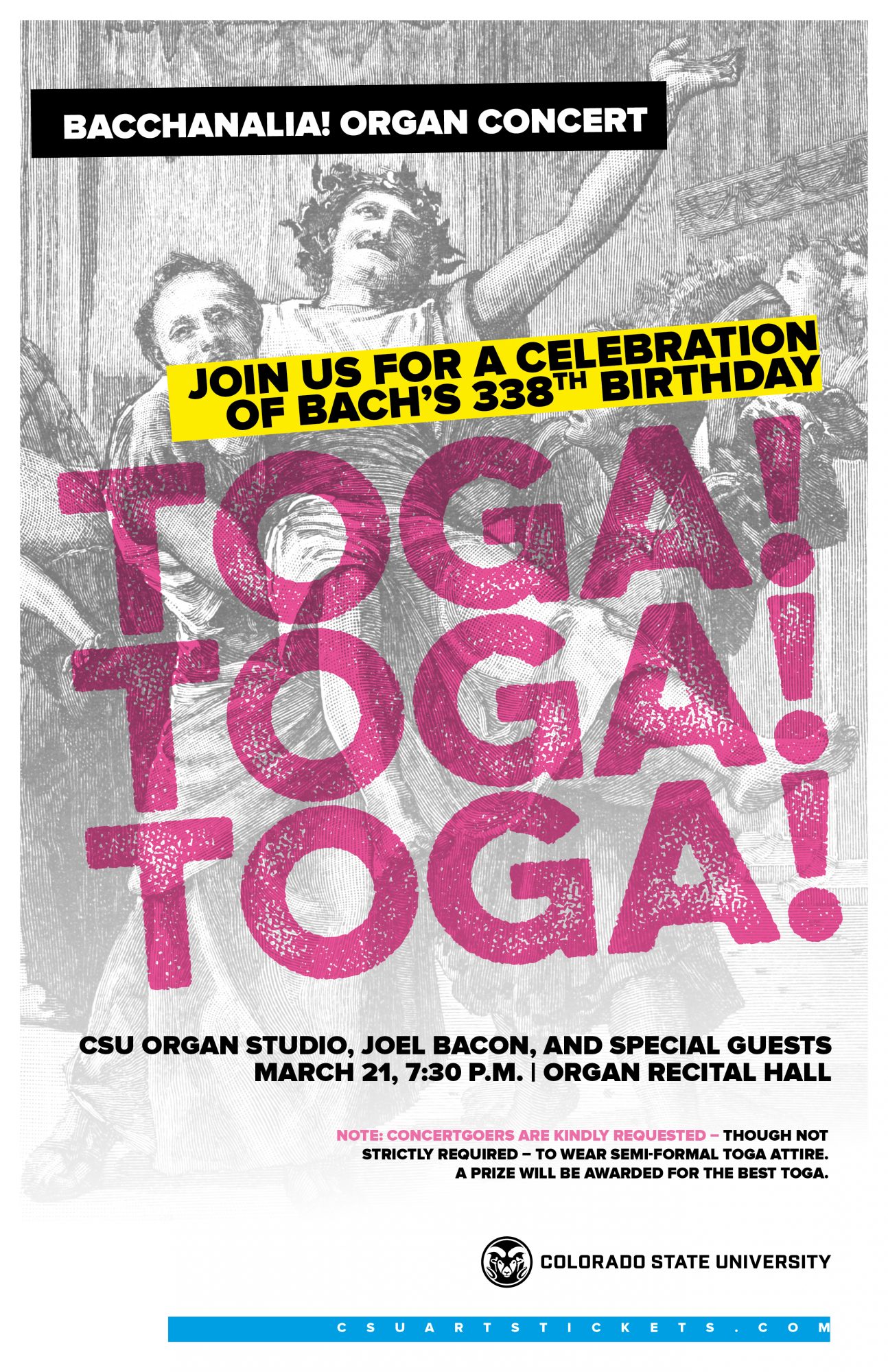 Bacchanalia! Organ Concert with Special Guests - Toga! Toga! Toga!