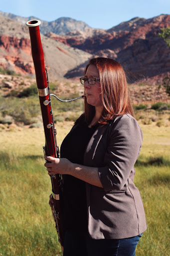 Ashlea Sheridan playing bassoon