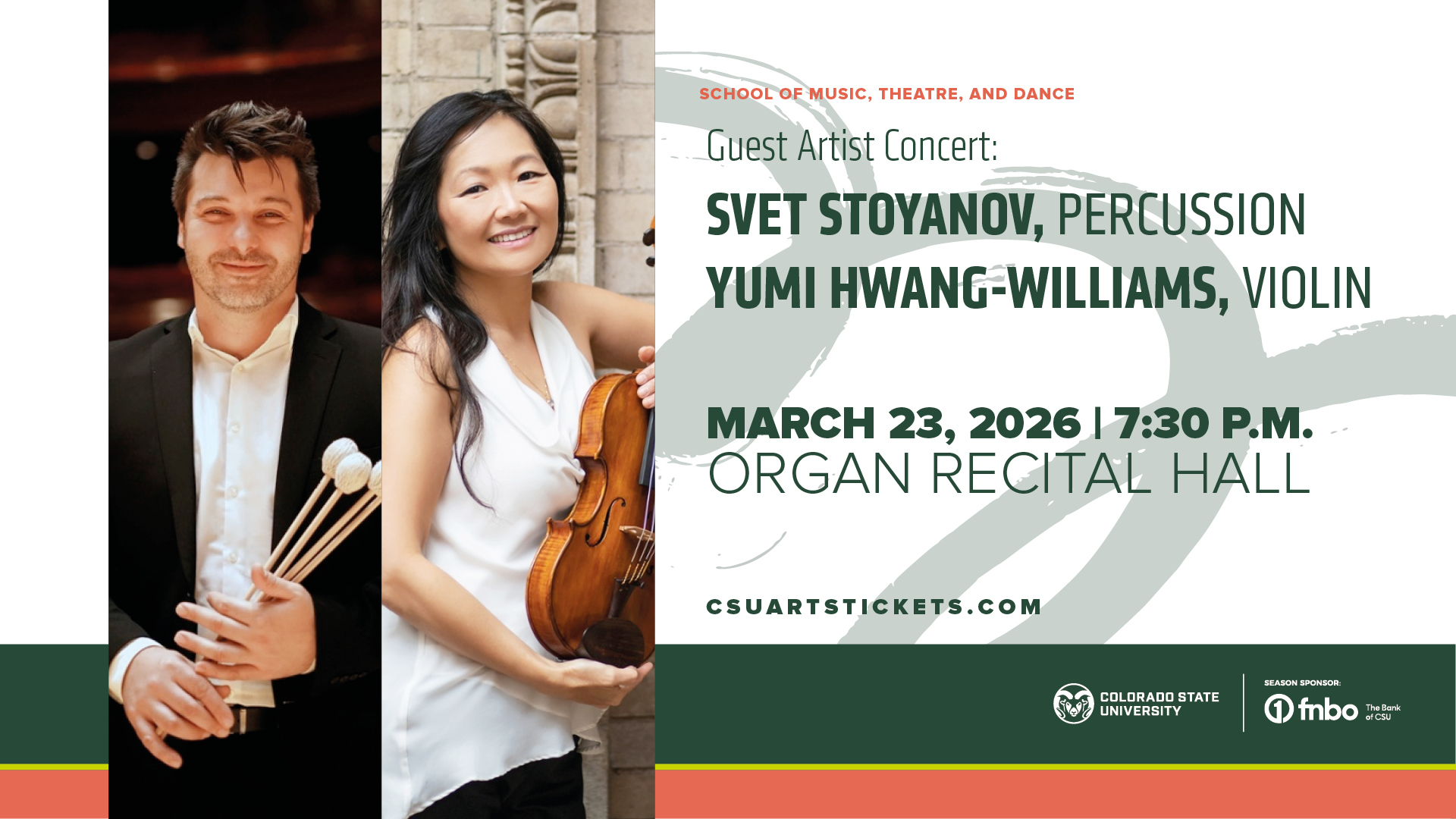 <em>Guest Artist Concert</em>: Svet Stoyanov, Percussion, and Yumi Hwang-Williams, Violin