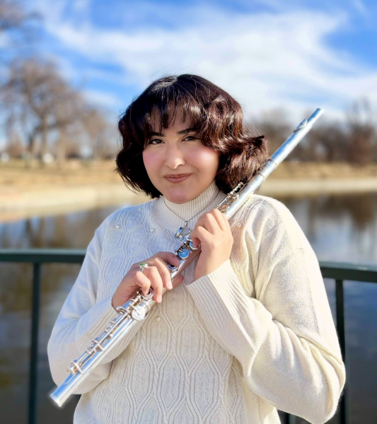 2026 CSU Spur Student Teaching Artist, Karin Sotillo photo with flute