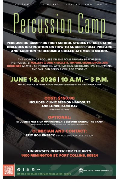 CSU Percussion Camp poster