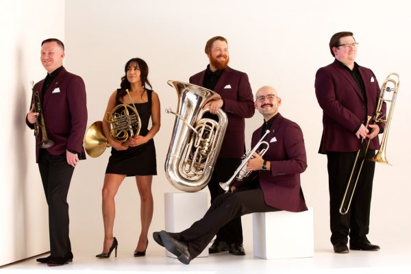 2026 Trumpet Day Guest The Zephyr Brass Collective pictured with their brass instruments