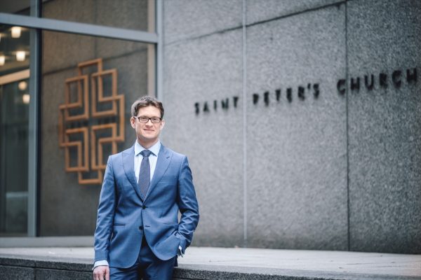 2026 Guest Artist Bálint Karosi pictured in front of building